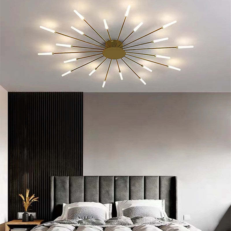 Wesley Flush-Mount Ceiling Light Fireworks, Black/Gold - Neutral Decor