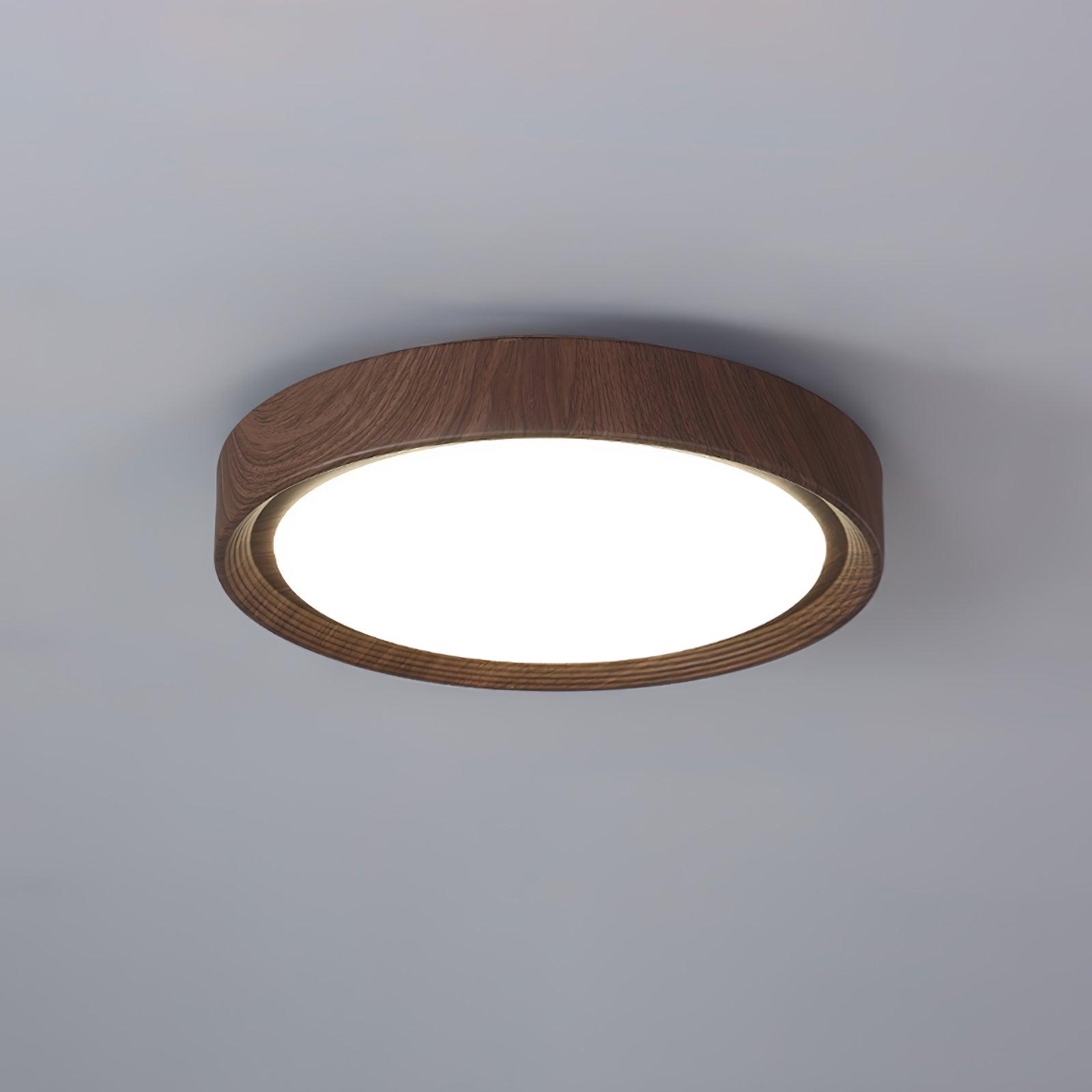 Grena Wood Grain Round Ceiling Light - Neutral Decor