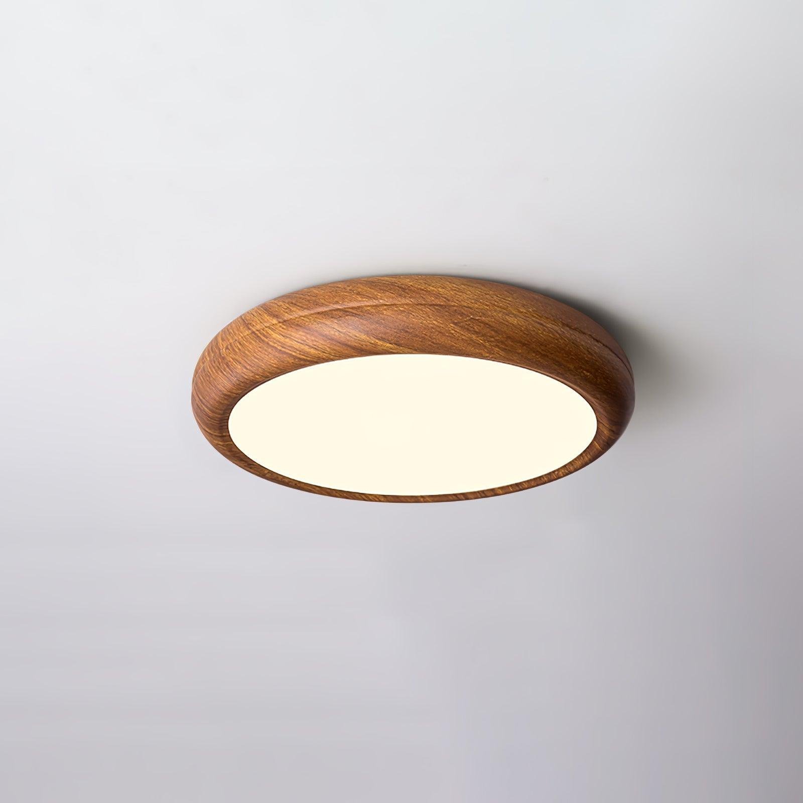 Grena Wood Grain Round Ceiling Light - Neutral Decor