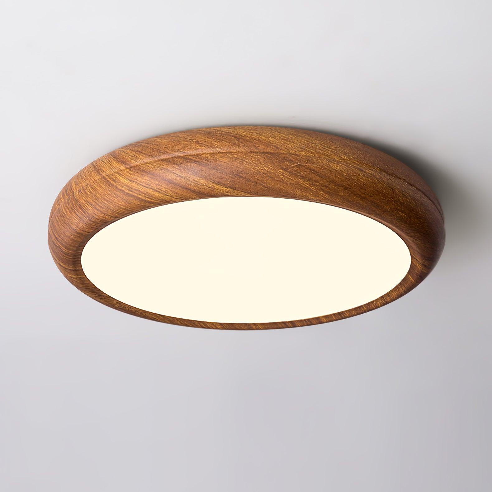 Grena Wood Grain Round Ceiling Light - Neutral Decor