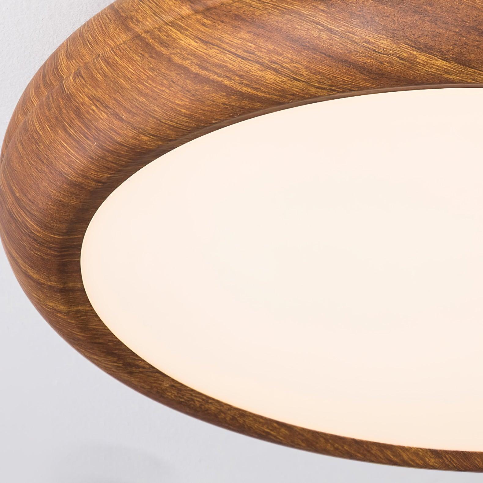 Grena Wood Grain Round Ceiling Light - Neutral Decor