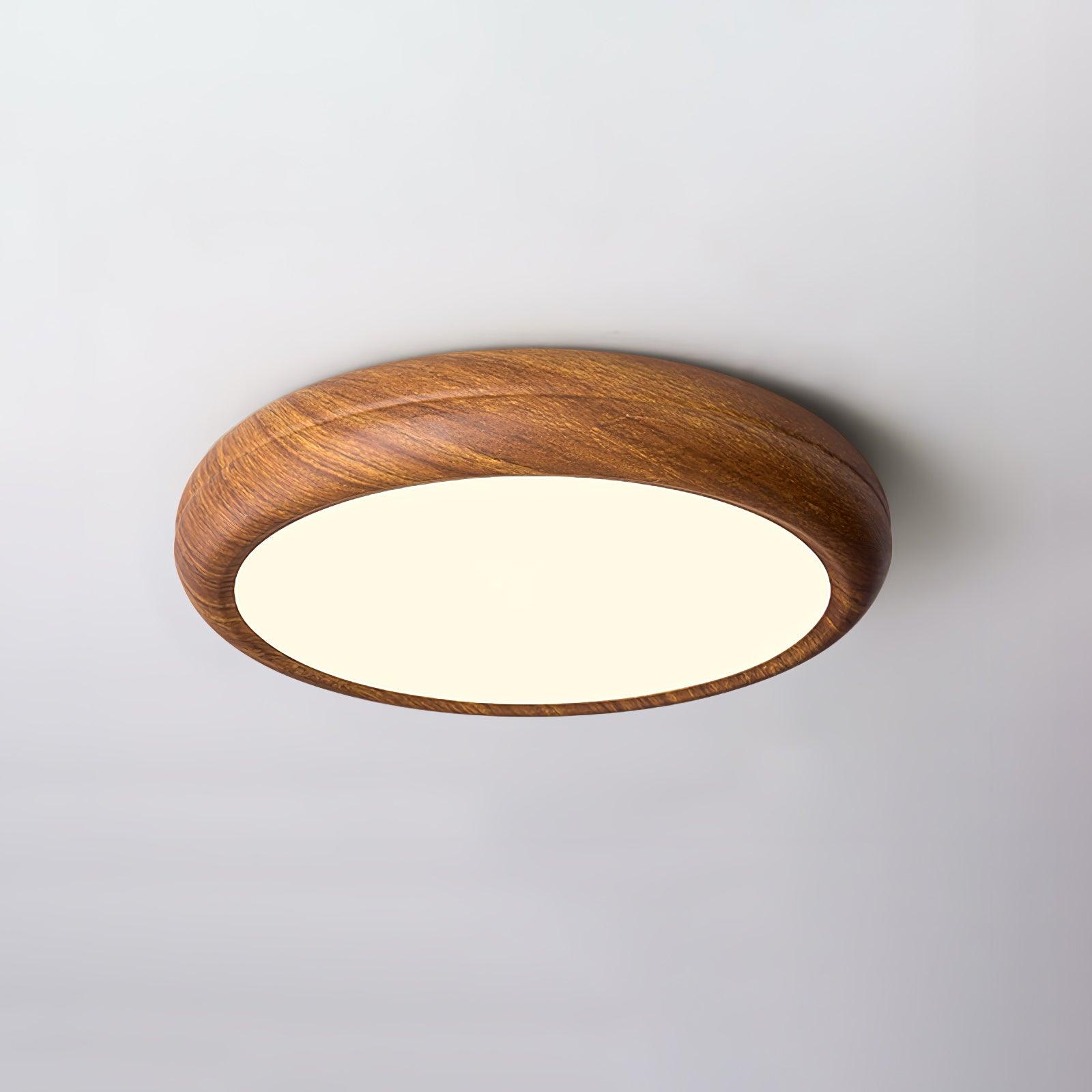 Grena Wood Grain Round Ceiling Light - Neutral Decor