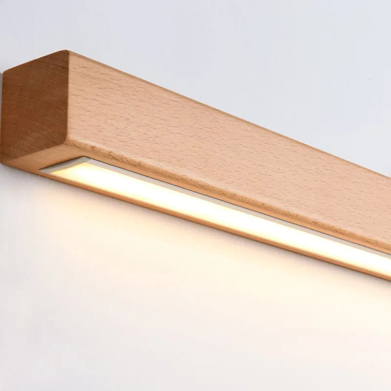 Muto Linear Mirror Wooden Front Vanity Wall Lamp - Neutral Decor