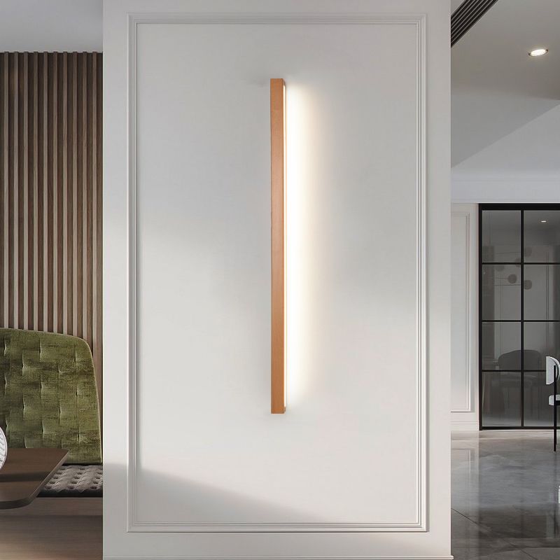 Muto Linear Mirror Wooden Front Vanity Wall Lamp - Neutral Decor