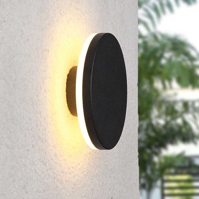 Klyne Minimalist Round/Square Outdoor Wall Lamp LED, Black/White - Neutral Decor