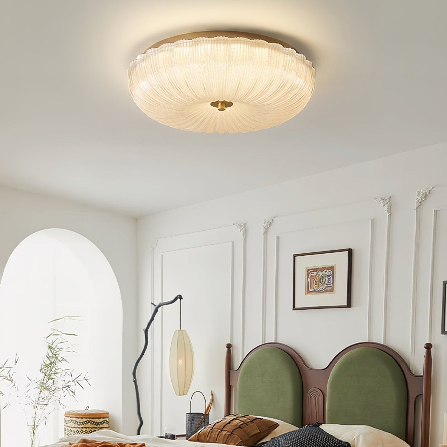 Halo Ceiling Light Ripple Glass - Neutral Decor