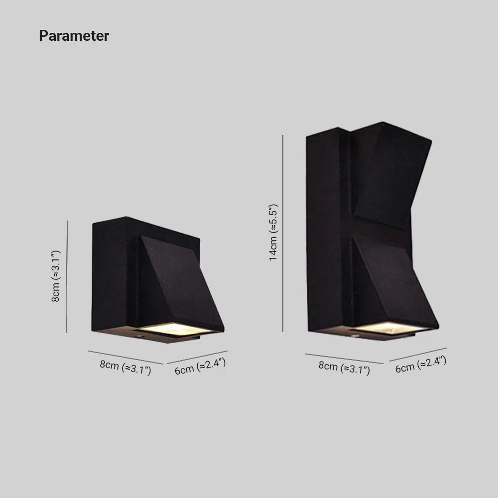 Vexto Modern Black Metal LED Outdoor Wall Lamp - Neutral Decor