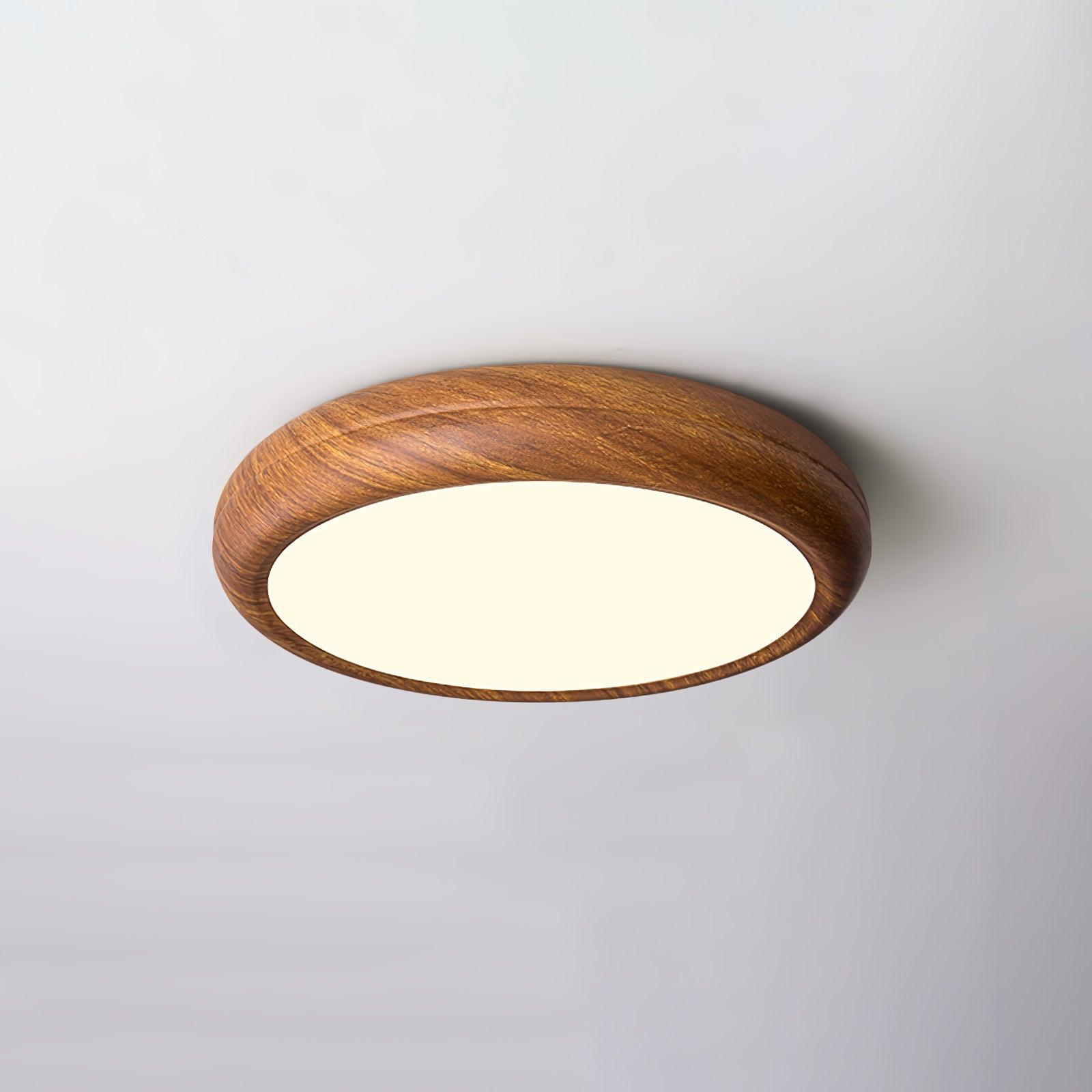 Grena Wood Grain Round Ceiling Light - Neutral Decor