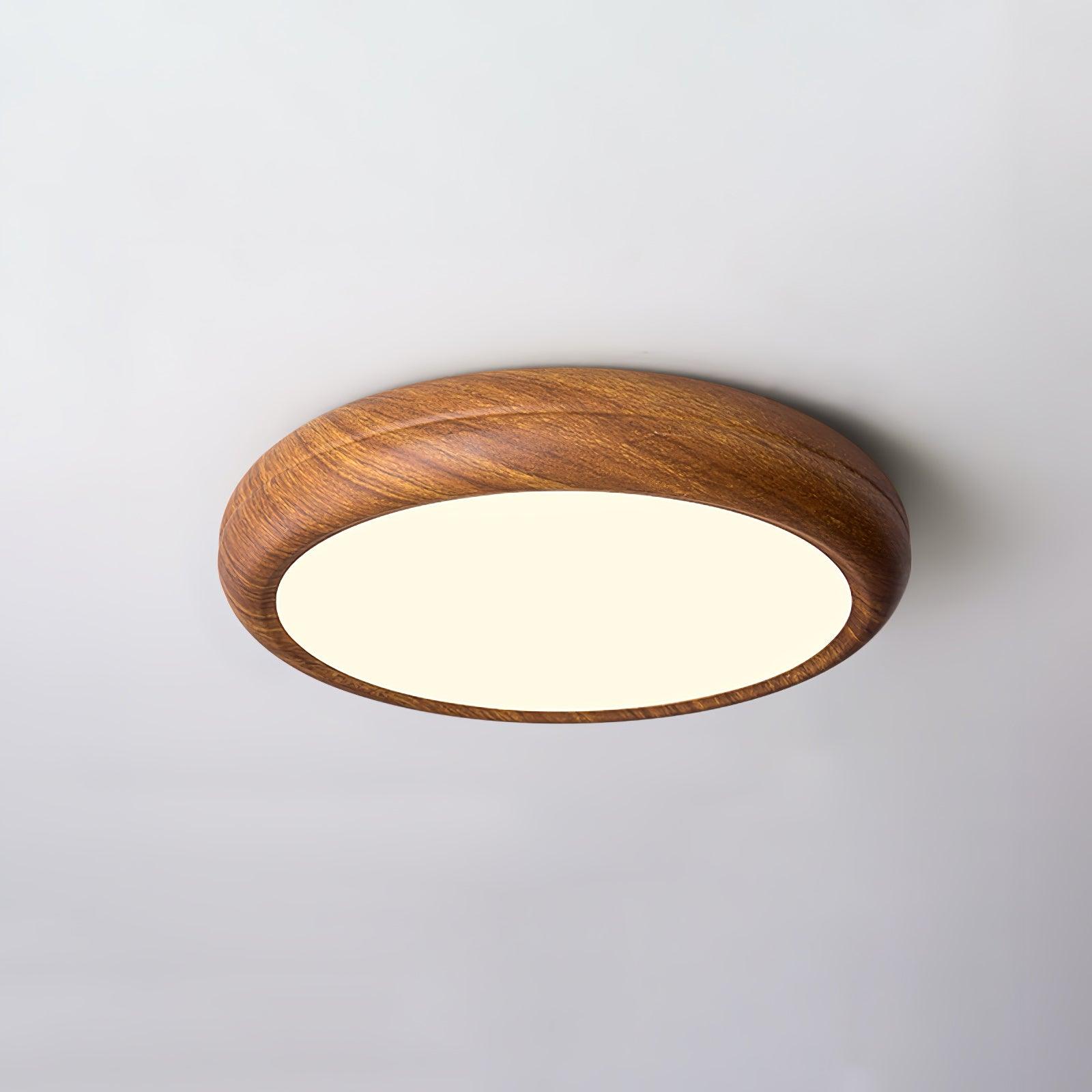 Grena Wood Grain Round Ceiling Light - Neutral Decor
