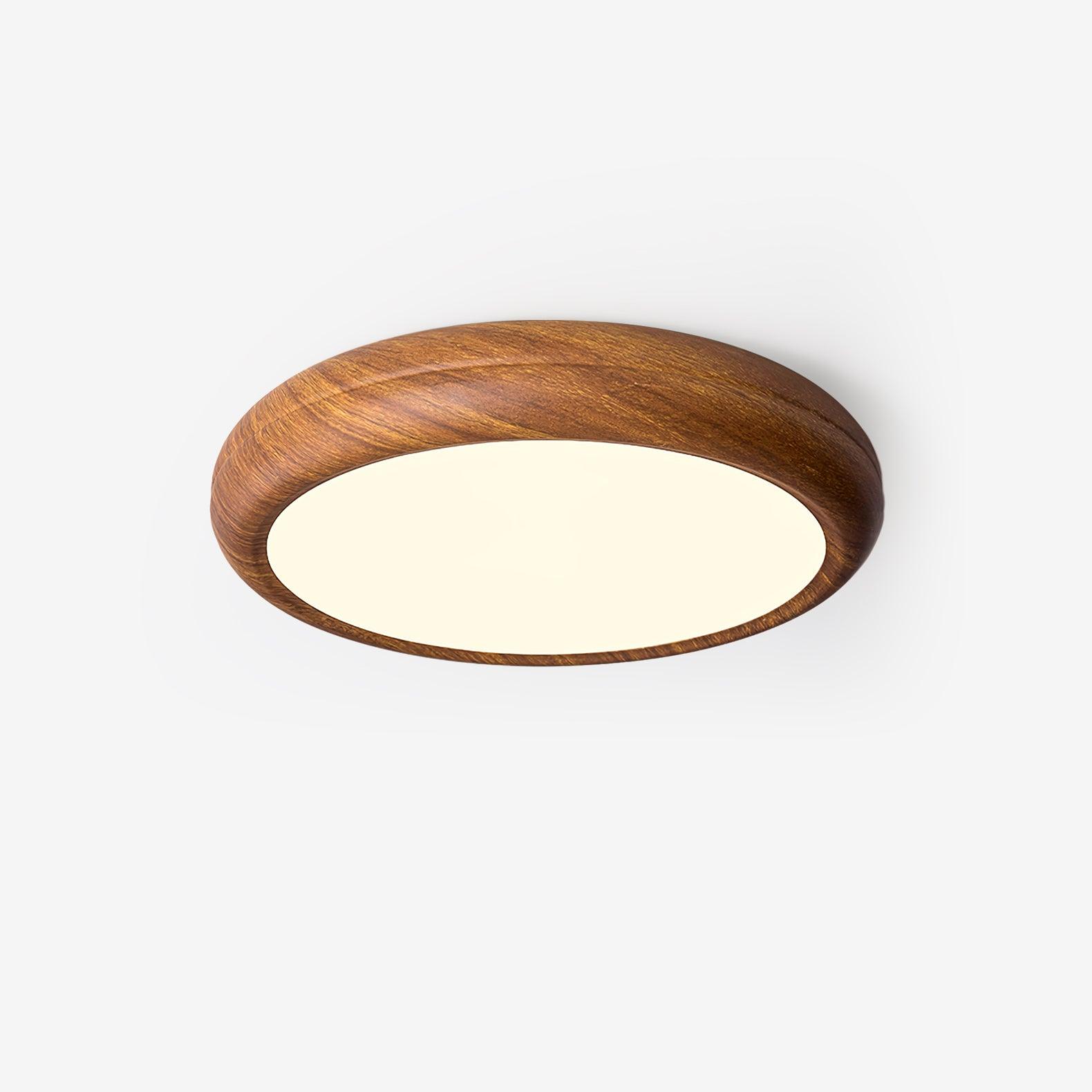 Grena Wood Grain Round Ceiling Light - Neutral Decor
