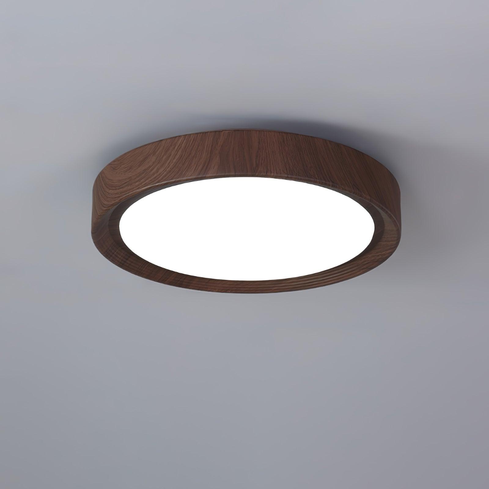 Grena Wood Grain Round Ceiling Light - Neutral Decor