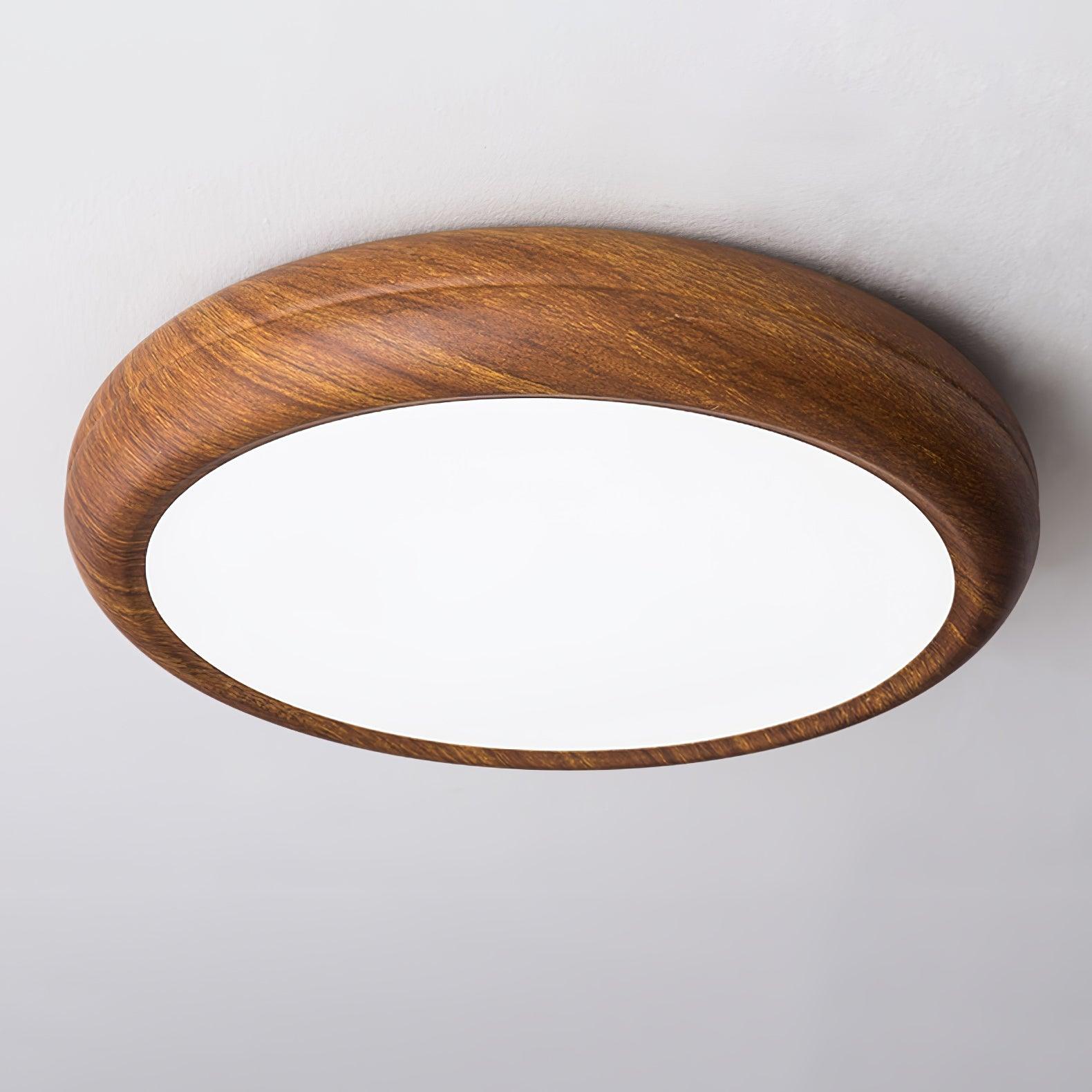 Grena Wood Grain Round Ceiling Light - Neutral Decor