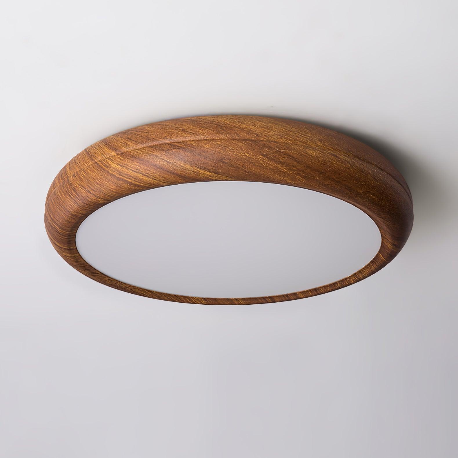 Grena Wood Grain Round Ceiling Light - Neutral Decor
