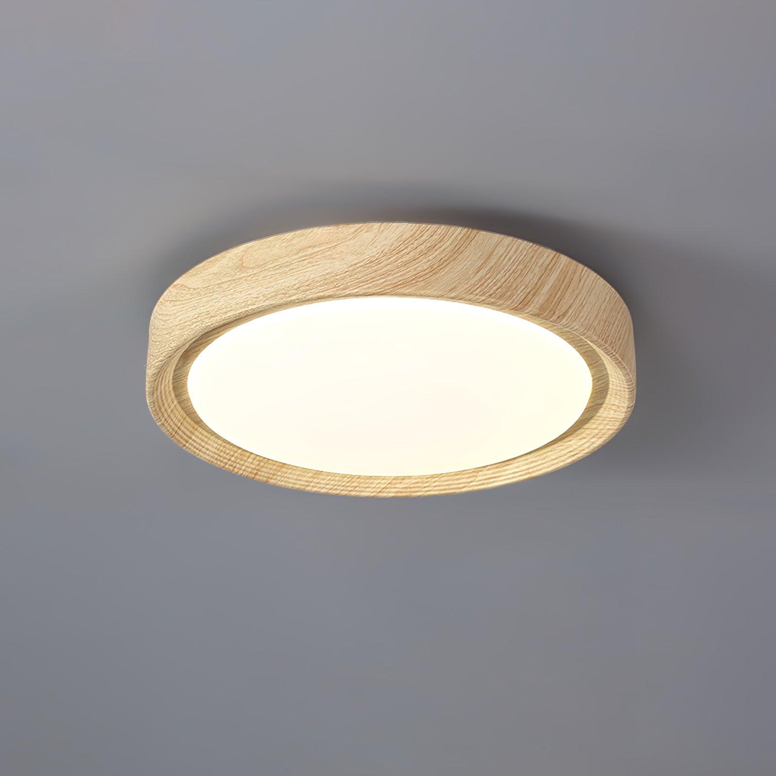 Grena Wood Grain Round Ceiling Light - Neutral Decor