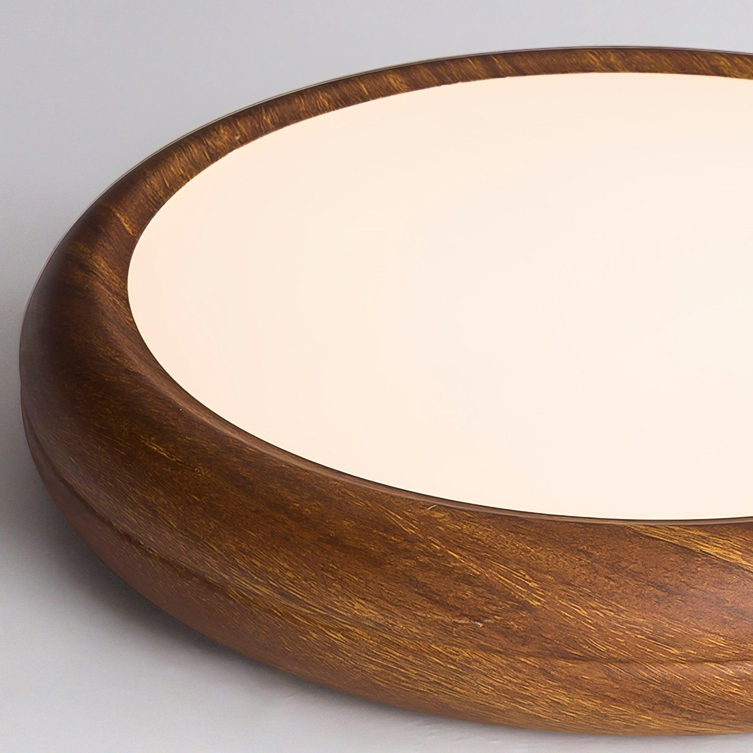 Grena Wood Grain Round Ceiling Light - Neutral Decor