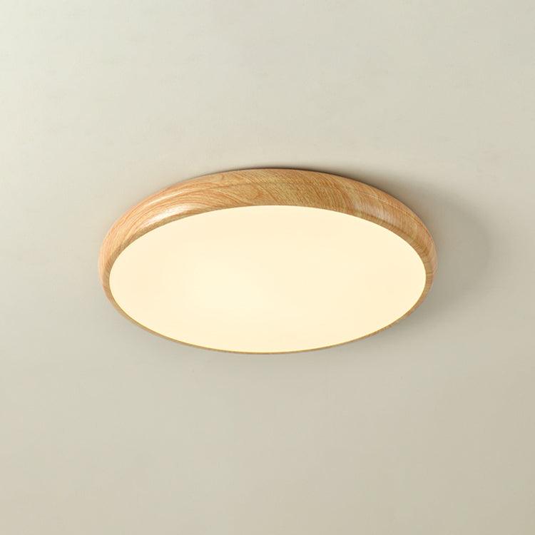 Grena Wood Grain Round Ceiling Light - Neutral Decor
