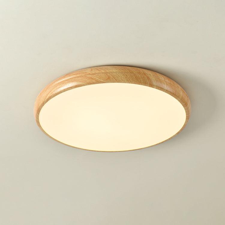 Grena Wood Grain Round Ceiling Light - Neutral Decor