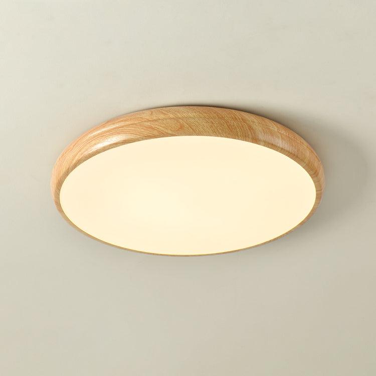 Grena Wood Grain Round Ceiling Light - Neutral Decor